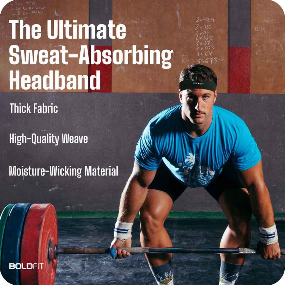 Boldfit Cotton Headbandsports Headband For Gym & All Sports - Black